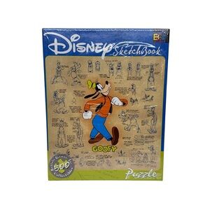 Disney Sketchbook Goofy 529 Pc Collectible Jigsaw Puzzle 18x18 Nwt Sealed